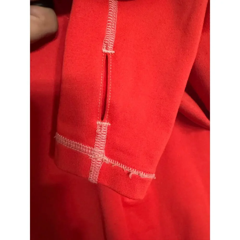Nike Pro Women’s M Red Dri-FIT 1/2 Zip Running Training Pullover Thumbholes
